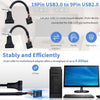 USB 2.0 9Pin Motherboard Female to USB 3.0 19Pin Housing Male Adapter Cable, Length: 15cm(Black)