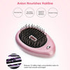 Portable Electric Hair Ionic Brush Hair Straightener Brush Negative Ion Comb Anti-static Massage Mini Straight Hair comb(Pink)