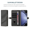 For Samsung Galaxy Z Fold3 5G Embossed Multi-functional Wallet Retro Leather Phone Case(Black)