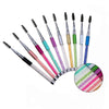 Plastic Pole Eyelash Brush Rhinestone Pole With Pen Sleeve Spiral Eyelash Brush(Green)