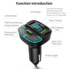 Car Bluetooth MP3 Player Ambient Light Charger(Black)