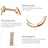 S925 Sterling Silver Circle Earrings Zircon Earrings, Color:Rose Gold