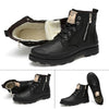 Men Boots Leather Martin Boots Men England High Men Shoe, Size:37(Black+Cotton)