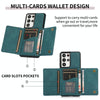 For Samsung Galaxy S21 Ultra Three-fold Leather Phone Case with Card Slot & Wallet & Holder(Green)