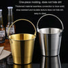 1800ml 304 Stainless Steel Handheld Ice Bucket Bar Beer Chill Bucket Chips Milk Tea Snacks Barrel(Gold)