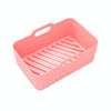 For Ninja DZ201 Air Fryer Silicone Liner Mat Reusable Basket Tray, Spec: Pink Thick Model (140g)