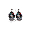 Halloween Jewelry Acrylic Personal Skull Earrings(Blue Eyes Ghost Head)