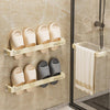 Short Traceless Wall Mounted Bathroom Slipper Rack Drainage Storage Shelf