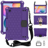 For Samsung Galaxy Tab S6 Lite P610 Honeycomb EVA + PC Shockproof Case with Strap(Purple+Black)