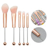 5-in-1  Metal Handle DIY Beaded Makeup Brush Set Blush Loose Powder Slanted Eye Shadow Brush, Color: Rose Gold