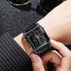 SKMEI 1868 Square Double Display Waterproof Men Watch, Style: Steel Belt (Black)