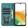 For Samsung Galaxy A56 5G Butterfly Cat Embossing Flip Leather Phone Case(Wathet)