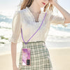 For Samsung Galaxy S25 Ultra 5G Electroplating Marble Dual-side IMD Phone Case with Lanyard(Purple 001)