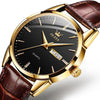 OLEVS 6898 Men Fashion Waterproof Dual Calendar Quartz Watch(Brown Black)