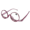 Makeup Magnifying Glass Presbyopic Glasses Flip Swivel Reading Glasses, Degree: +200(Violet Pink)
