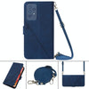 For Samsung Galaxy A33 5G Crossbody 3D Embossed Flip Leather Phone Case(Blue)