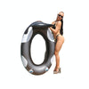 Inflatable Black Whale With Net Hammock Swimming Deck Chair With Backrest Floating Bed