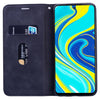 For Xiaomi Redmi Note 9S Frosted Business Magnetic Horizontal Flip PU Leather Case with Holder & Card Slot & Lanyard(Black)