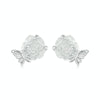 S925 Sterling Silver Platinum Plated Crystal Rose Butterfly Light Color Changing Earrings(BSE978)