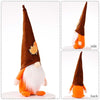 Pumpkin Maple Leaf No Face Standing Doll Decoration Shopping Mall Home Thanksgiving Halloween Decoration(Brown Hat)