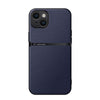 For iPhone 14 Plus Litchi Leather Magnetic Full Coverage Shockproof Phone Case(Navy Blue)