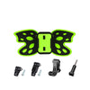 Butterfly Helmet Mount Adapter with 3-Way Pivot Arm & J-Hook Buckle & Long Screw for GoPro, Insta360, DJI and Other Action Cameras (Fluorescent Green)