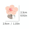 Cute Flower Toilet Pusher Nail Art Special Bathroom Flush Switch Button(Blue)