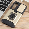 For Samsung Galaxy S25+ 5G Camera Shield Card Slot PC Hybrid TPU Phone Case(Gold)