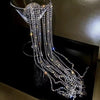 Fringe Flash Diamond Chain Hair Accessories Female Braided Hair Band(Silver)