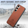 For Samsung Galaxy S23 5G Twill Fabric Leather Skin Back Phone Case(Brown)