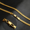 2 PCS 5mm Full Sideways Gold Plated Necklace Fashion Jewelry, Specification: 22 inch (55cm)