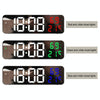 671  Mirror Screen Digital LED Alarm Clock USB Plug-in/Battery Dual-use With Temperature/Humidity Display(Black Shell White Red)