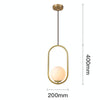 Restaurant Chandelier Single Head Creative Personality Simple Modern Copper Lamp with 5W Neutral Light, Shape Style:Oval B1