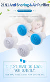 2 PCS 2 in 1 ABS Silicone Anti Snoring Air Purifier(Blue)