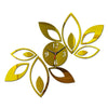 Flower Art Modern Design DIY Removable 3D Crystal Mirror Wall Clock Wall Sticker Living Room Bedroom Decor(Gold)