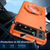 For Samsung Galaxy Z Flip4 360 Rotation Ring Holder MagSafe Shockproof PC Phone Case(Orange)