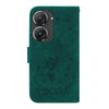 For Asus Zenfone 9 Butterfly Rose Embossed Leather Phone Case(Green)
