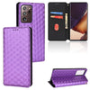 For Samsung Galaxy Note20 Ultra Cubic Grid Texture Flip Leather Phone Case(Purple)