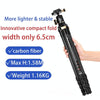 QingZhuangShiDai Q8805C CNC Camera SLR Carbon Fiber Tripod Without Central Axis(Black Gold)