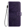 For Xiaomi Redmi K70 / K70 Pro Embossed Butterfly Leather Phone Case(Dark Purple)