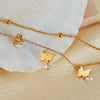 OPK GZ200 Double Layers Stainless Steel Butterfly Anklets(Gold)
