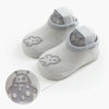 Baby Socks Cartoon Print Glue Strap Baby Anti-Slip Floor Socks Size: M 1-3 Years Old(Gray)