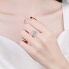 Fashion Big Cubic Crystal Silver Zircon Ring Wedding Jewelry Party Gift, Ring Size:7