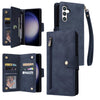 For Samsung Galaxy S25 5G Rivet Buckle 9 Cards Three Fold Leather Phone Case(Blue)
