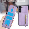 For Samsung Galaxy A14 4G / 5G Zipper Wallet Split MagSafe Leather Back Phone Case(Purple)
