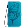 For Asus ROG Phone 8 Embossed Butterfly Leather Phone Case(Blue)