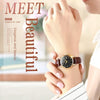 OLEVS 6898 Women Fashion Waterproof Dual Calendar Quartz Watch(Brown White)