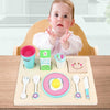 Children Wooden Cutting Fruits and Vegetables Educational Toys Kitchen Pretend Game Cooking Educational Toys(Pea)