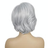 Partial Inner Button Short Curly Hair Chemical Fiber Headgear Wig(Silver Gray)