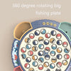Magnetic Fishing Toy Children Educational Multifunctional Music Rotating Fishing Plate, Colour: Blue Charging Style+15 Fish 4 Rods